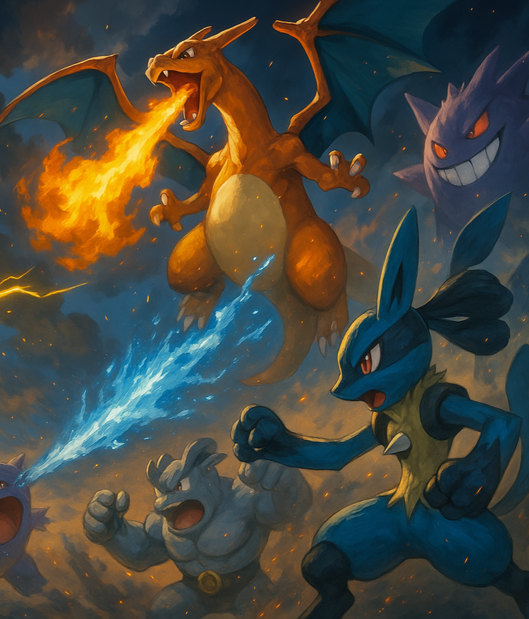 Kämpfende Pokemon