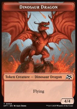 Dinosaur Dragon Token (R 4/4) // Treasure Token