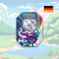 Abbildung einer original verschweißten Pokémon Paradox Clash Walking Wake ex Tin mit 4 Boostern und Promo-Karte.
