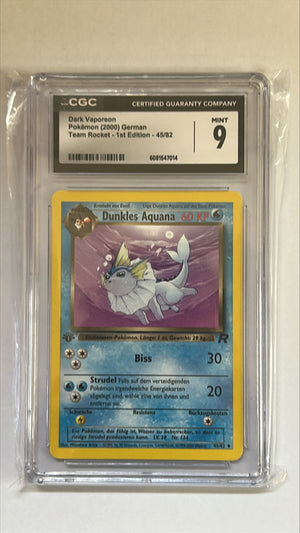 Pokémon Karte - Dunkles Aquana 1st Edition (TR045) – Graded CGC 9