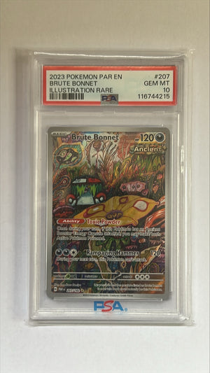 Pokémon Card – Brute Bonnet (Paradox Rift 207) – PSA 10 Graded – Secret Rare