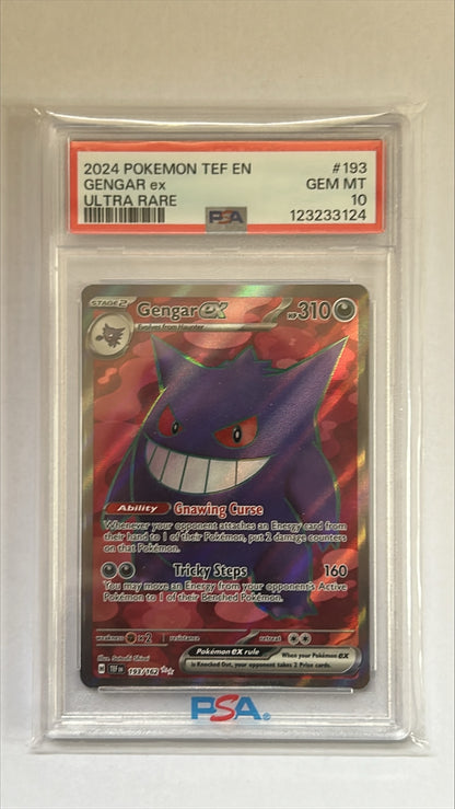 Pokémon Card – Gengar ex (Temporal Forces 193) – PSA 10 Graded – Full Art