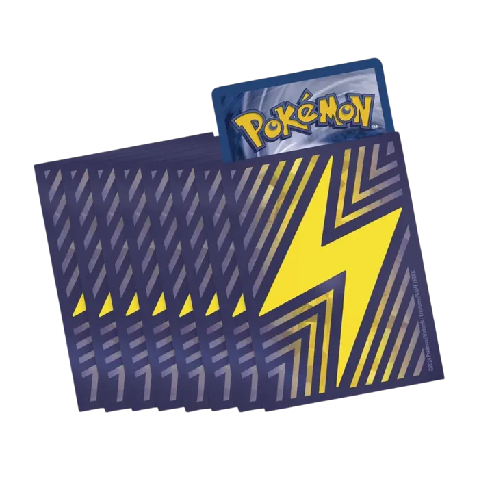 Pokémon Card Sleeves – Stormy Sparks – with Lightning Motif – 65 Pack