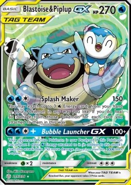 Blastoise & Piplup GX [Splash Maker | Bubble Launcher GX]