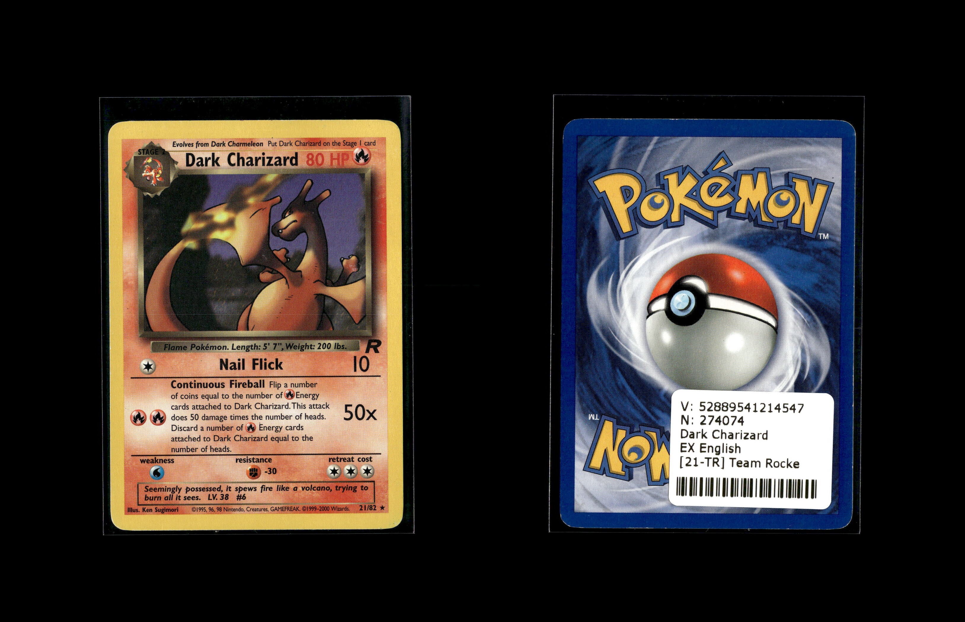 dark charizard pokemon card 21/82 Dark Charizard