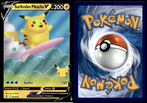 Surfing Pikachu V - Celebrations #8 [Holo Rare V]